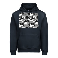 Navy black and white camouflage background Urban Hoodie - Artiststas