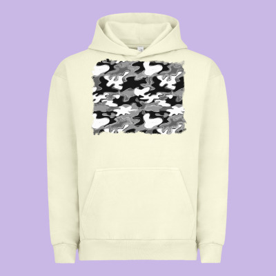Black And White Camouflage Background Urban Hoodie Designed By Artiststas
