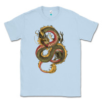 Dusty Blue green and yellow dragon Classic Tee - RanaPortraitStore