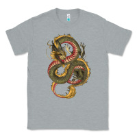 Heather Grey green and yellow dragon Classic Tee - RanaPortraitStore