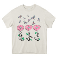 Cream faith hope love Heavy Core Tee - MaliasSmallBusiness