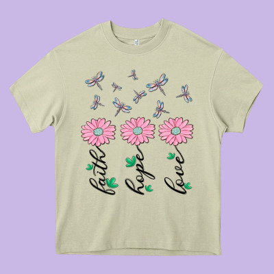 Faith Hope Love Heavy Core Tee Designed By Maliassmallbusiness