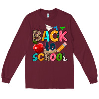 Burgundy back to school Long Sleeve Tee - texasbilliewilder