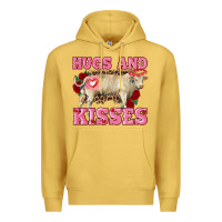 Antique Gold hugs and kisses charolais bull Premium Hoodie - RanaPortraitStore