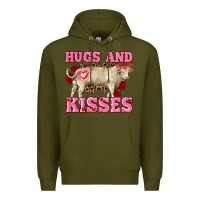 Army Green hugs and kisses charolais bull Premium Hoodie - RanaPortraitStore