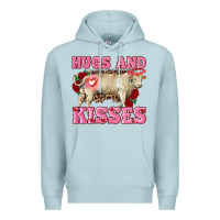 Blue Mist hugs and kisses charolais bull Premium Hoodie - RanaPortraitStore