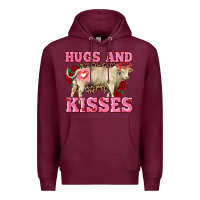 Burgundy hugs and kisses charolais bull Premium Hoodie - RanaPortraitStore