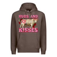 Coffee hugs and kisses charolais bull Premium Hoodie - RanaPortraitStore