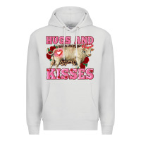 Dove Grey hugs and kisses charolais bull Premium Hoodie - RanaPortraitStore