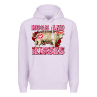 Lilac hugs and kisses charolais bull Premium Hoodie - RanaPortraitStore