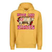 Mustard hugs and kisses charolais bull Premium Hoodie - RanaPortraitStore