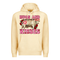 Pina Colada hugs and kisses charolais bull Premium Hoodie - RanaPortraitStore