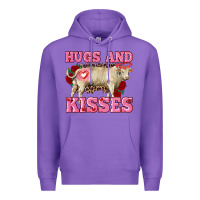 Purple hugs and kisses charolais bull Premium Hoodie - RanaPortraitStore
