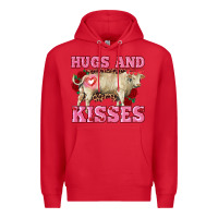 Red hugs and kisses charolais bull Premium Hoodie - RanaPortraitStore
