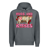 Rock hugs and kisses charolais bull Premium Hoodie - RanaPortraitStore