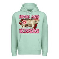 Seafoam hugs and kisses charolais bull Premium Hoodie - RanaPortraitStore