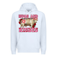 White hugs and kisses charolais bull Premium Hoodie - RanaPortraitStore