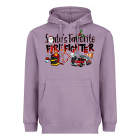 Lavender Santa's Favorite Firefighter Heavyweight Hoodie - LillyAllenDesigns