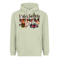 Matcha Santa's Favorite Firefighter Heavyweight Hoodie - LillyAllenDesigns