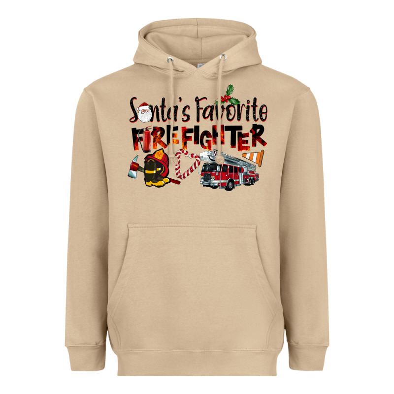 Santa's Favorite Firefighter Heavyweight Hoodie by LillyAllenDesigns | Teevron