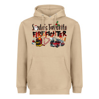 Mushroom Santa's Favorite Firefighter Heavyweight Hoodie - LillyAllenDesigns