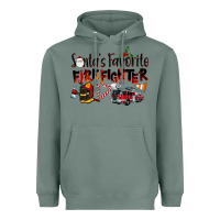 Sage Santa's Favorite Firefighter Heavyweight Hoodie - LillyAllenDesigns