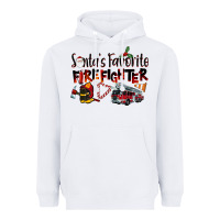 White Santa's Favorite Firefighter Heavyweight Hoodie - LillyAllenDesigns