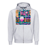 Heather Grey nail boss money hand and wine with gemstone leopard and zebra seamless Zipper Hoodie - BundleAndBundleShop