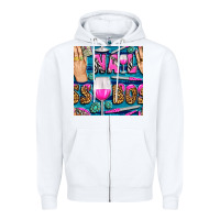 White nail boss money hand and wine with gemstone leopard and zebra seamless Zipper Hoodie - BundleAndBundleShop