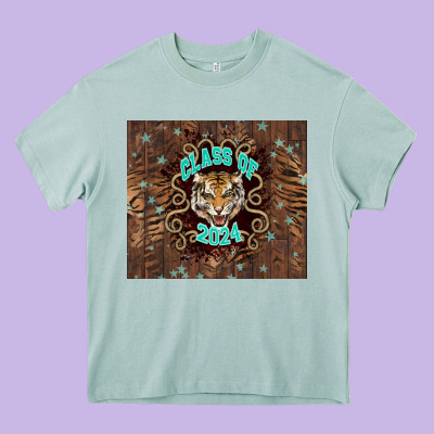 Class Of 2024 Tiger Heavy Core Tee Designed By Nancycooperartshop
