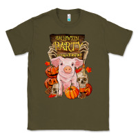 Army Green halloween party pig Classic Tee - RanaPortraitStore