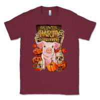 Burgundy halloween party pig Classic Tee - RanaPortraitStore