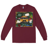 Burgundy school bus back to school Long Sleeve Tee - texasbilliewilder