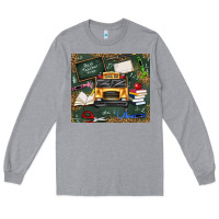 Heather Grey school bus back to school Long Sleeve Tee - texasbilliewilder