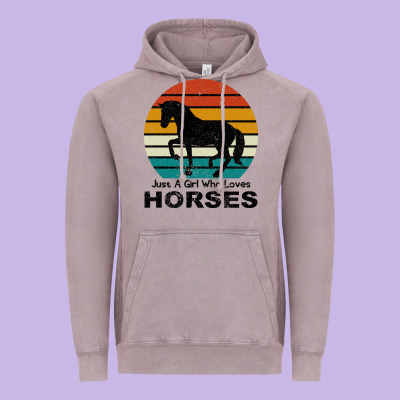 Just A Girl Who Loves Horses Vintage Hoodie Designed By Bettercallsaul