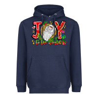 Navy joy to the world Heavyweight Hoodie - CowhideDigitalArt