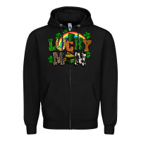 Black lucky mom St. Patricks Day Zipper Hoodie - FaDigitalArtStudio