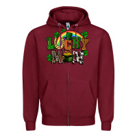 Burgundy lucky mom St. Patricks Day Zipper Hoodie - FaDigitalArtStudio