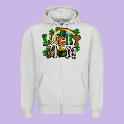 Lucky Mom St. Patricks Day Zipper Hoodie Designed By Fadigitalartstudio