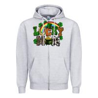 Heather Grey lucky mom St. Patricks Day Zipper Hoodie - FaDigitalArtStudio