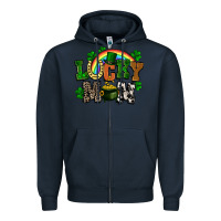 Navy lucky mom St. Patricks Day Zipper Hoodie - FaDigitalArtStudio
