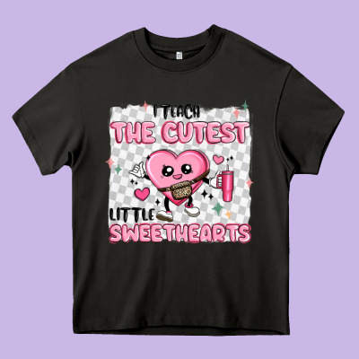 I Teach The Cutest Little Sweethearts Heavy Core Tee Designed By Maliassmallbusiness