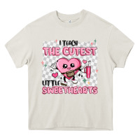 Cream i teach the cutest little sweethearts Heavy Core Tee - MaliasSmallBusiness