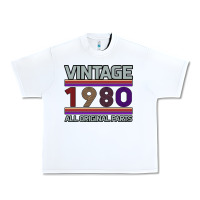 White Vintage 1980 Birthday Urban Heavy Tee - Bettercallsaul