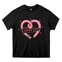 Black valentine's day pencil heart teacher quotes Heavy Core Tee - MaliasSmallBusiness