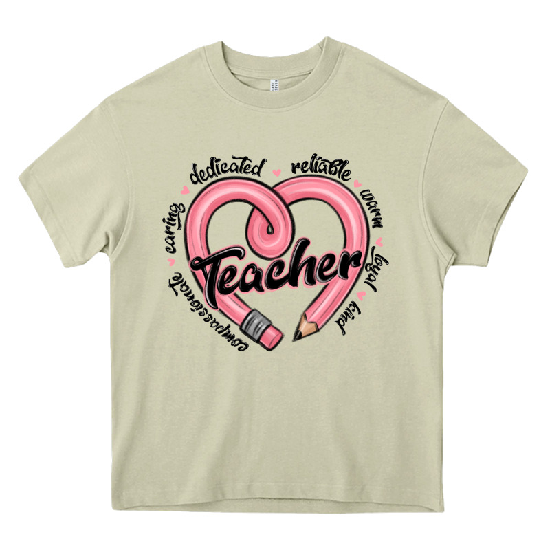 Valentine's Day Pencil Heart Teacher Quotes Heavy Core Tee by MaliasSmallBusiness | Teevron