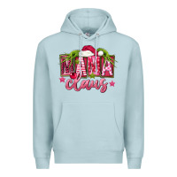Blue Mist Pink Christmas Mama Claus Premium Hoodie - FaDigitalArtStudio