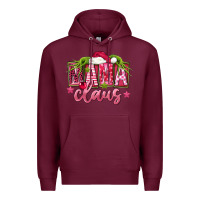Burgundy Pink Christmas Mama Claus Premium Hoodie - FaDigitalArtStudio