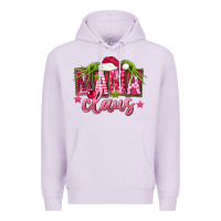 Lilac Pink Christmas Mama Claus Premium Hoodie - FaDigitalArtStudio