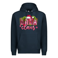 Navy Pink Christmas Mama Claus Premium Hoodie - FaDigitalArtStudio